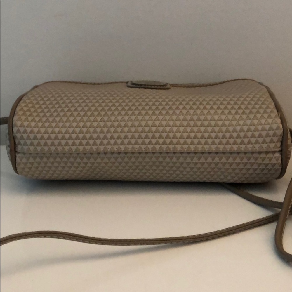 LIZ CLAIBORNE TAUPE LEATHER TRIM SHOULDER BAG - Picture 7 of 7